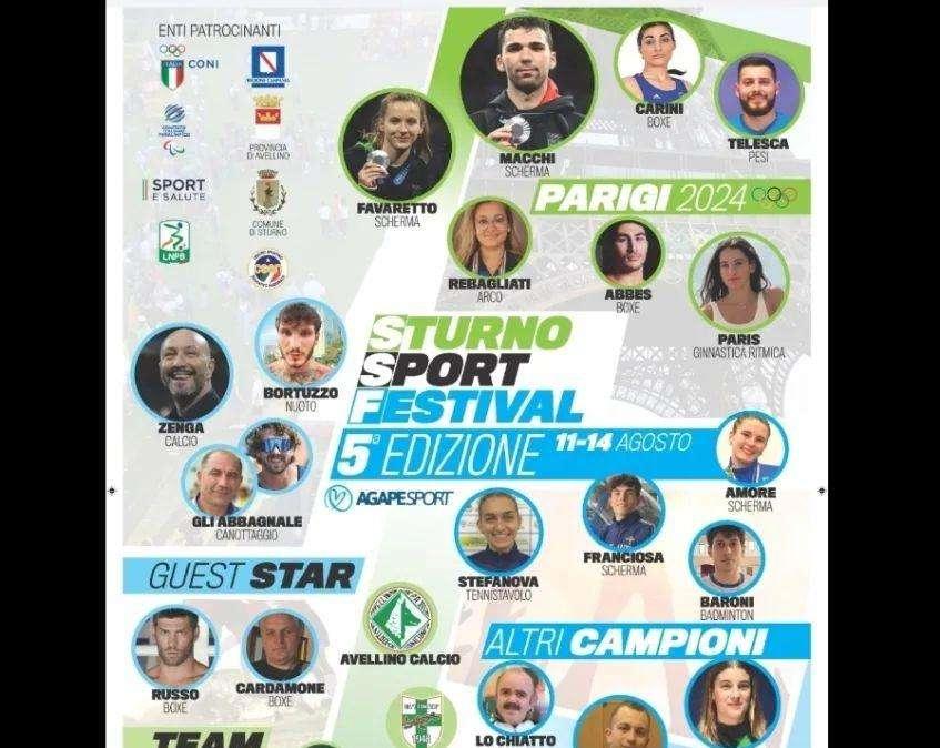 Dall'11 al 14 agosto la V Edizione dello Sturno Sport Festival: "L'Irpinia si mette in gioco". Tanti campioni ospiti. Il 13 agosto l'US Avellino e Walter Zenga
