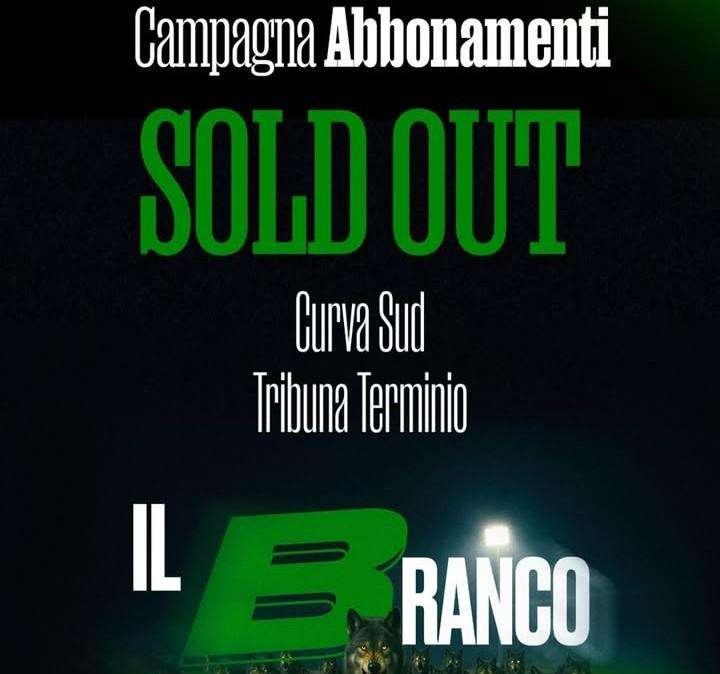 Avellino, campagna abbonamenti: sold-out le disponibilità della Curva Sud e Tribuna Terminio