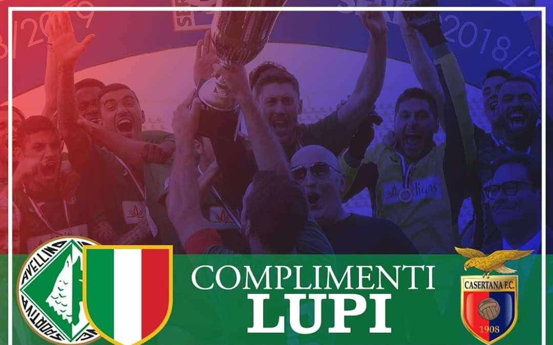 Avellino campione, gli auguri della Casertana: "Chi non conosce il buio non può capire la luce" 