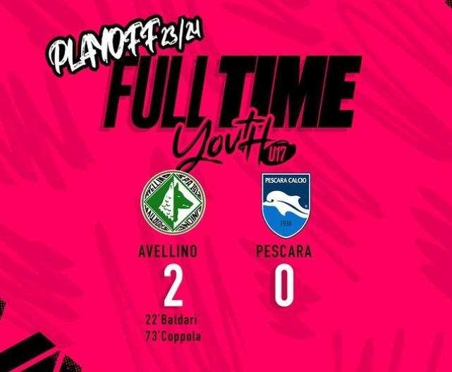 Avellino, fa festa anche l'Under 17. I lupacchiotti battono 2-0 il Pescara e vanno ai quarti di finale playoff. Cori per Gigi Molino