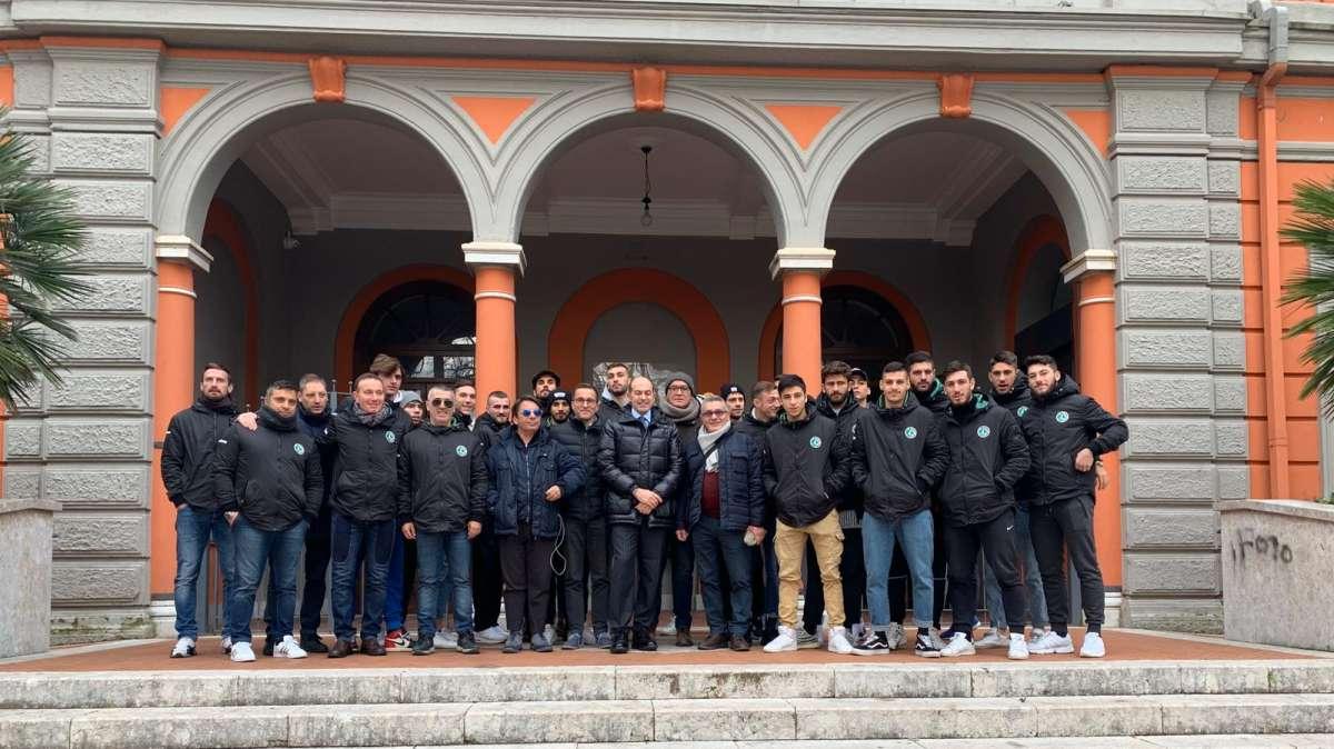 FOTO - L'Avellino in visita al Santuario di Montevergine 