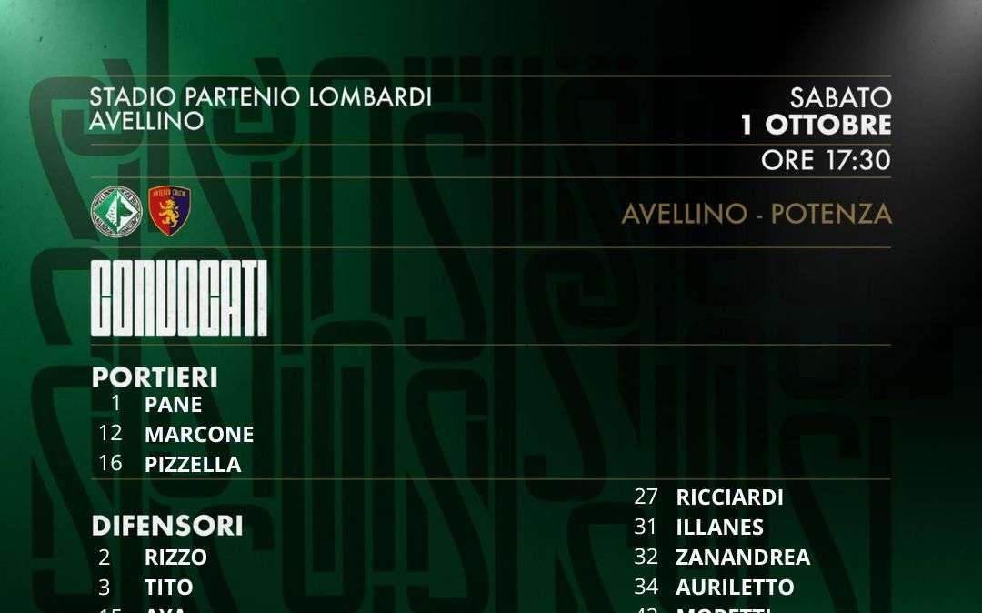 Avellino, i convocati di Taurino per il Potenza. Ancora out Kanoute, Di Gaudio e Guadagni