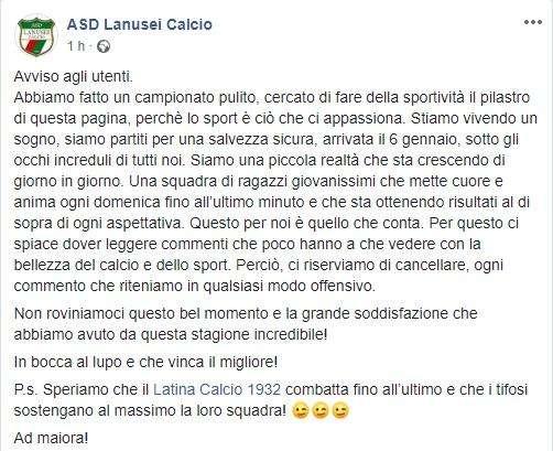 Dall'allenatore dell'Ostiamare ubriaco, all'invito a combattere rivolto al Latina: un altro scivolone del social media del Lanusei