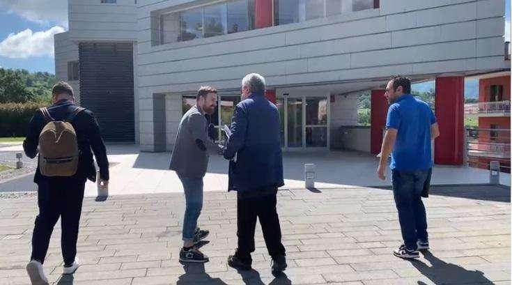 Perinetti e lo staff a Montefalcione: firma sul contratto e annuncio in giornata. Presentazione in settimana