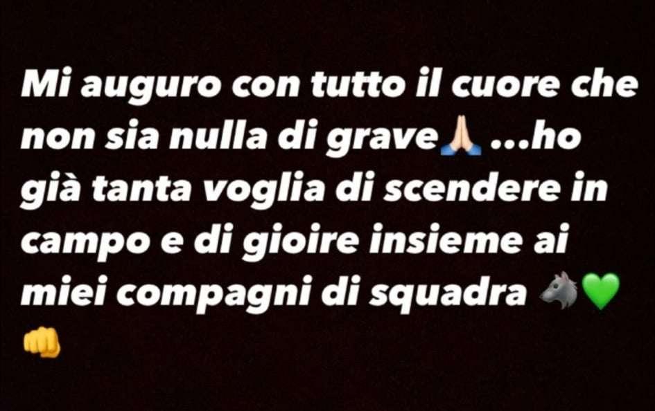 Forte infortunato: "Mi auguro che non sia nulla di grave, ho già voglia di scendere in campo"