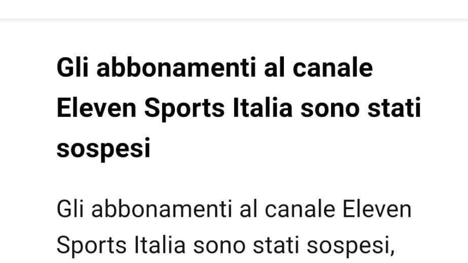 "Il tuo abbonamento a Eleven Sports è stato messo in pausa": allarme per gli utenti di YouTube, poi rientrato