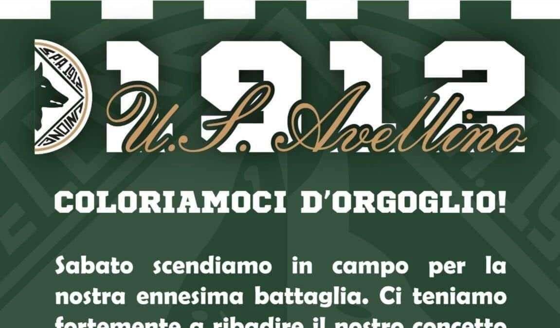 L'appello della Curva Sud: "Chiediamo al popolo irpino di recarsi allo stadio con la sciarpa. Coloriamoci d'orgoglio"