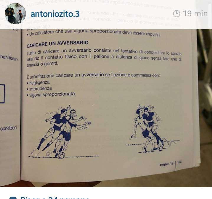 Zito non ci sta, pubblica la foto del regolamento