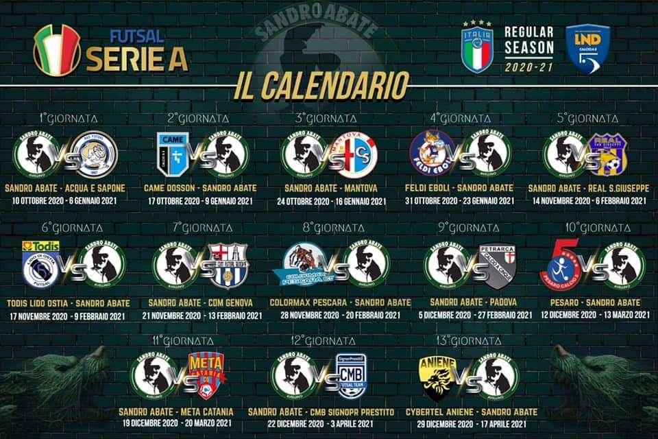 Sandro Abate, ufficializzato il calendario della Serie A: esordio con l'Acqua e Sapone