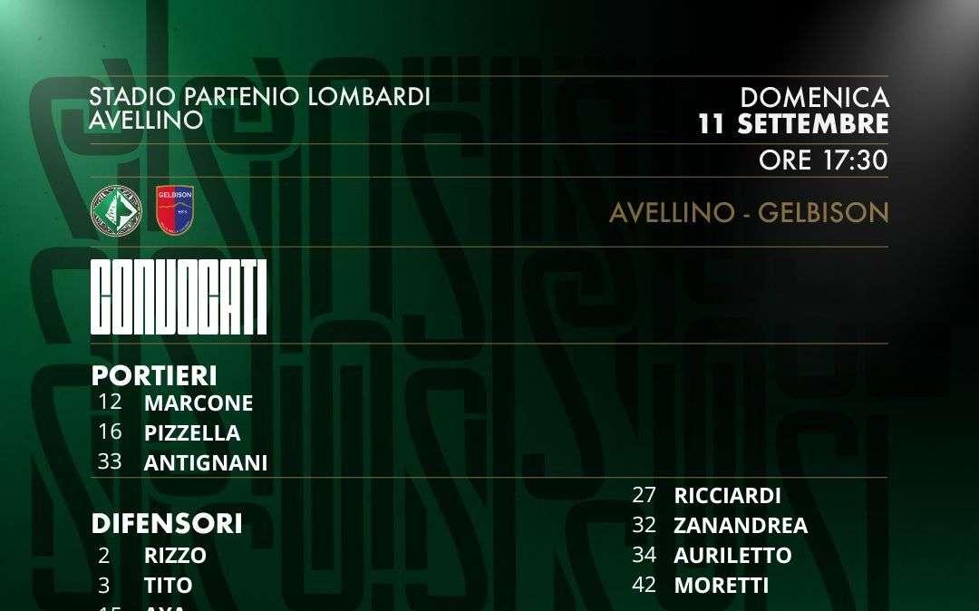 Avellino, Taurino ne convoca 24 per la Gelbison: un difensore salta il match
