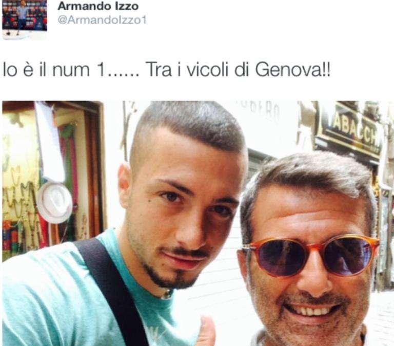 Izzo tra i vicoli di Genova insieme al suo procuratore 