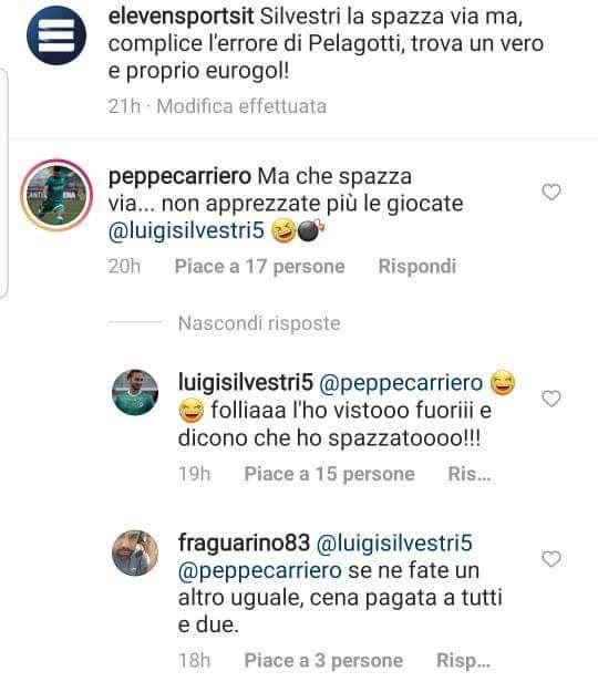 Siparietto Instagram tra Carriero e Silvestri: "Altro che spazzata, l'ho visto fuori!"
