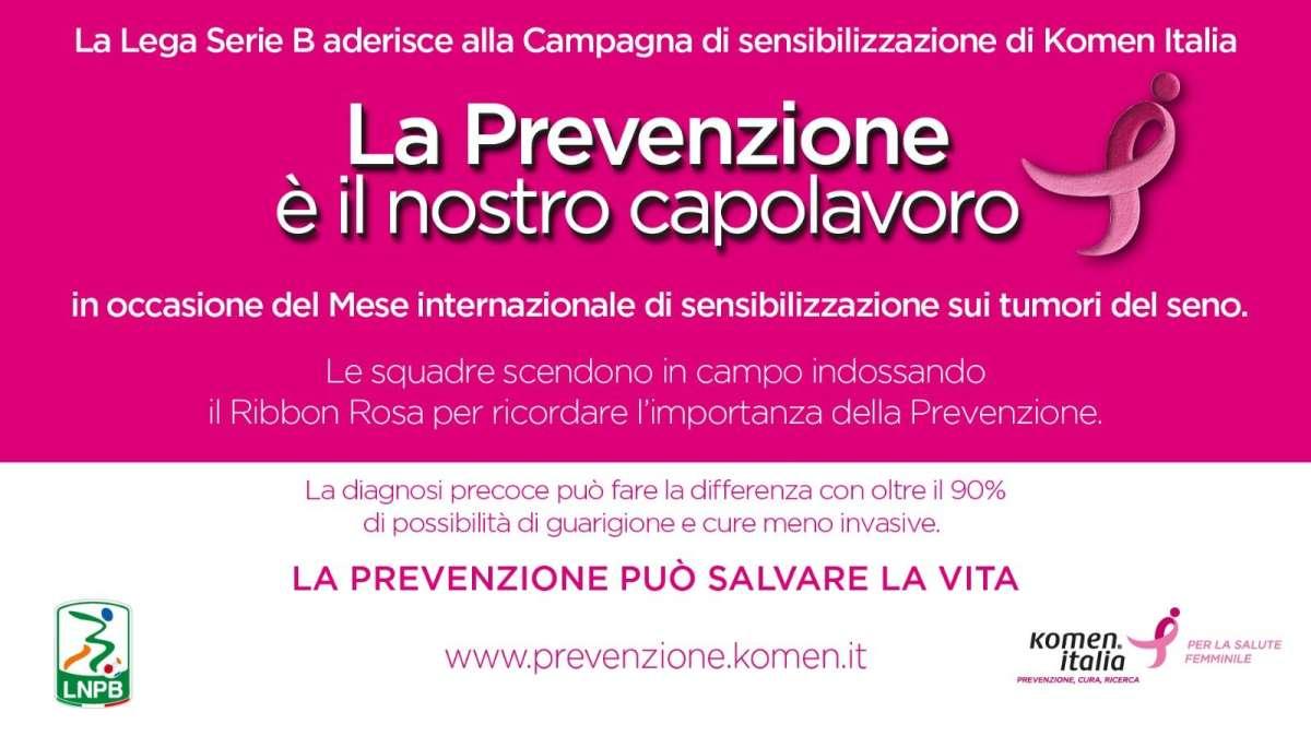 Lega Serie B con Komen Italia per la prevenzione