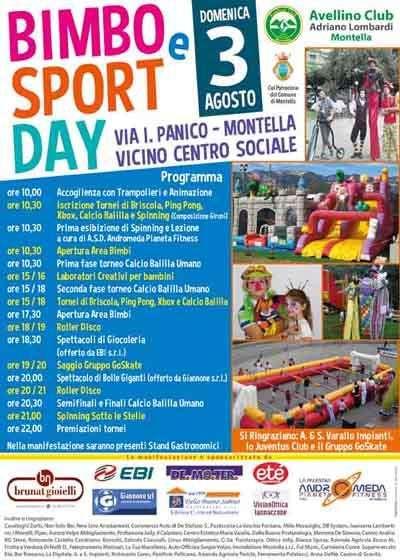 Domenica 3 agosto a Montella "Bimbo e Sport Day"