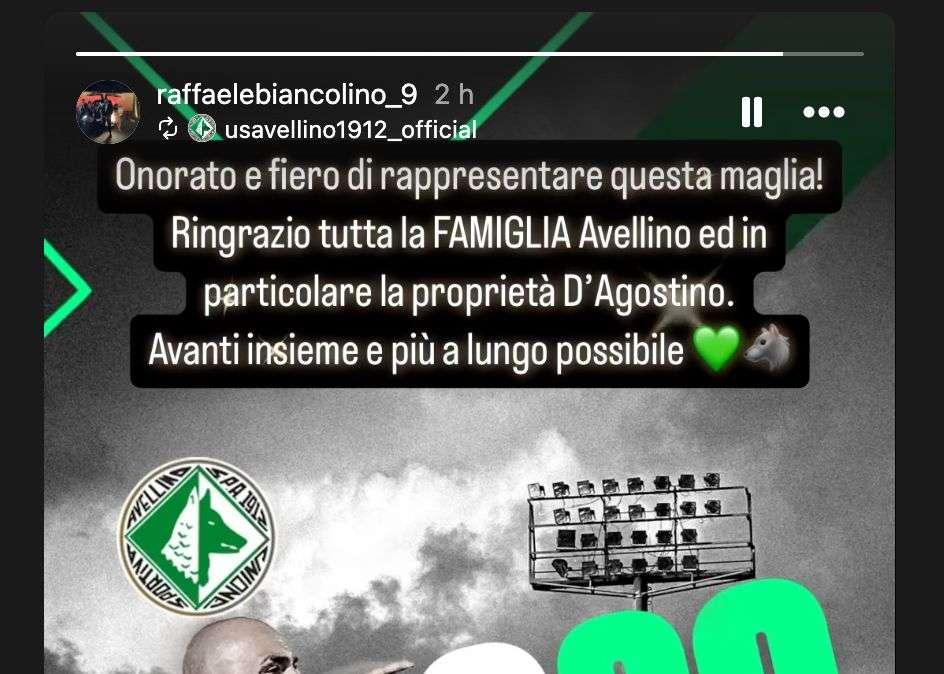 Biancolino ringrazia l'Avellino per il rinnovo: "Onorato e fiero, avanti insieme"