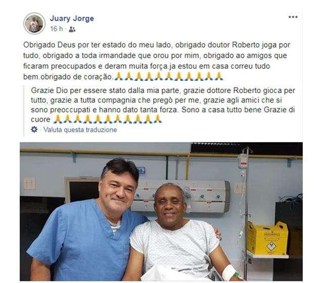 Juary operato al cuore: i ringraziamenti a staff medico e familiari