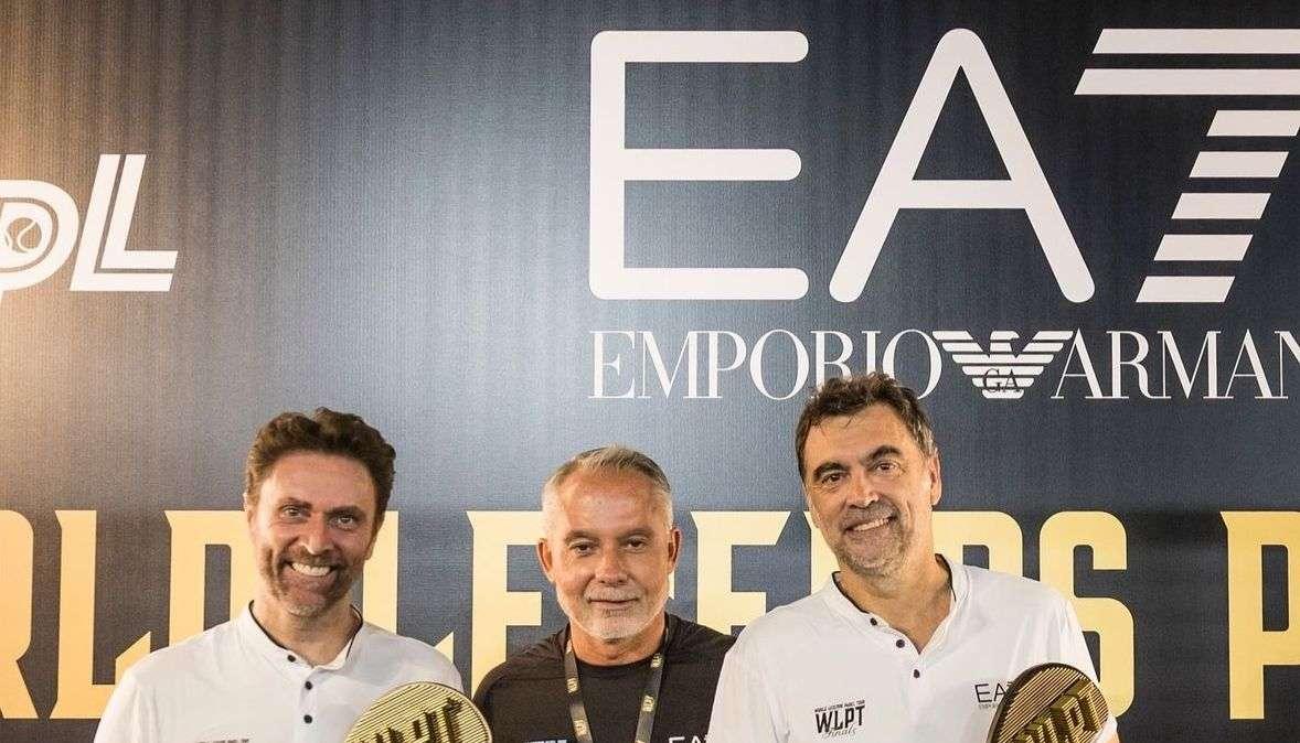 Gli spagnoli Bruguera e Mantilla vincono EA7 World Legends Padel Tour. Trofei realizzati dalla Iaco Group