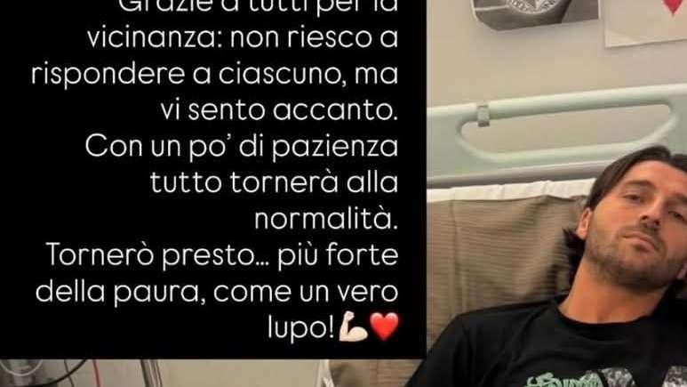 Il messaggio di Patierno: "Tornerò presto…Più forte della paura, come un vero lupo!"