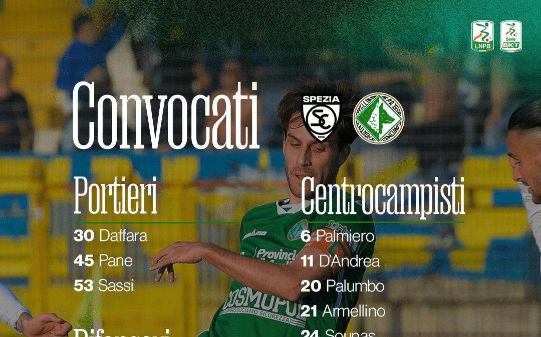 Spezia-Avellino, i convocati: ci sono già Sassi e Izzo