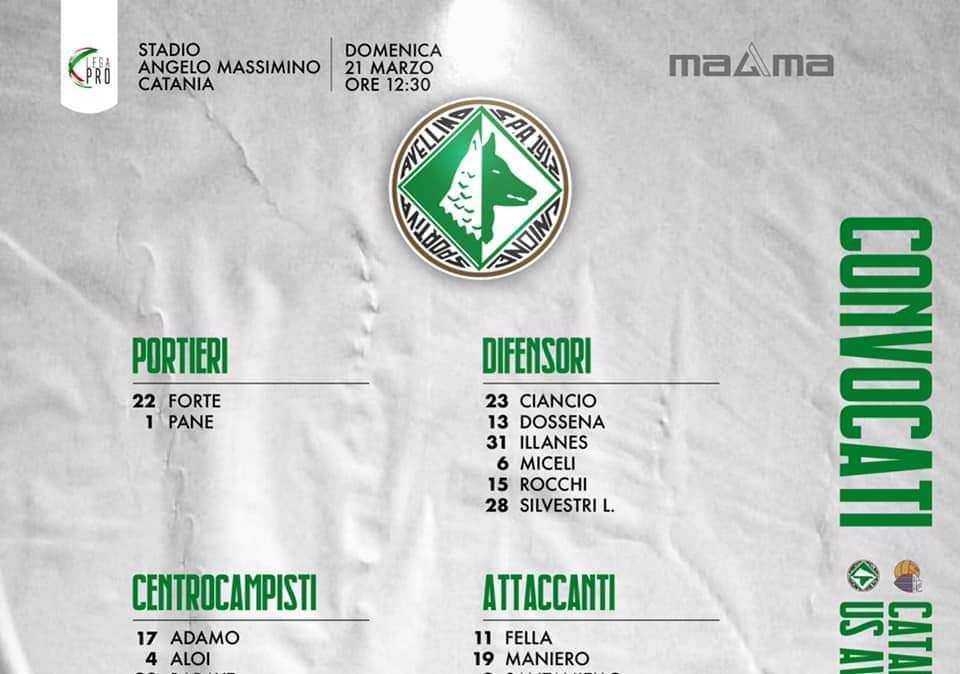 Avellino, c'è una novità nell'elenco dei convocati di Braglia per il Catania