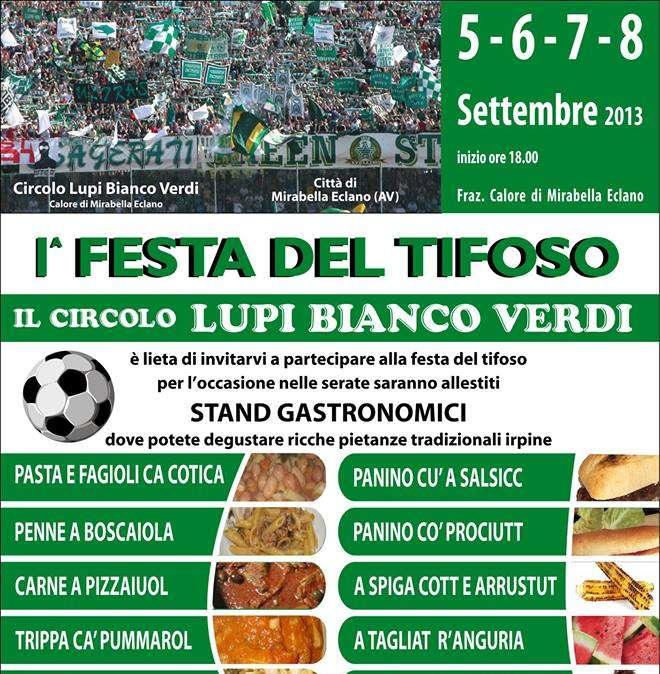 Dal 5 all'8 settembre Festa del Tifoso a Mirabella Eclano