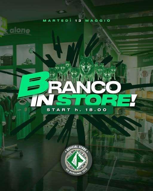 Martedì 13 maggio, B.ranco in Store: festa biancoverde allo Store dell'US Avellino