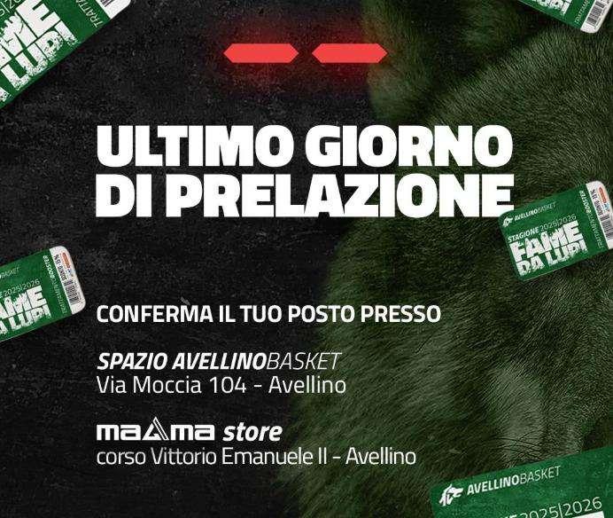 Avellino Basket, ultimo giorno di prelazione per i vecchi abbonati 