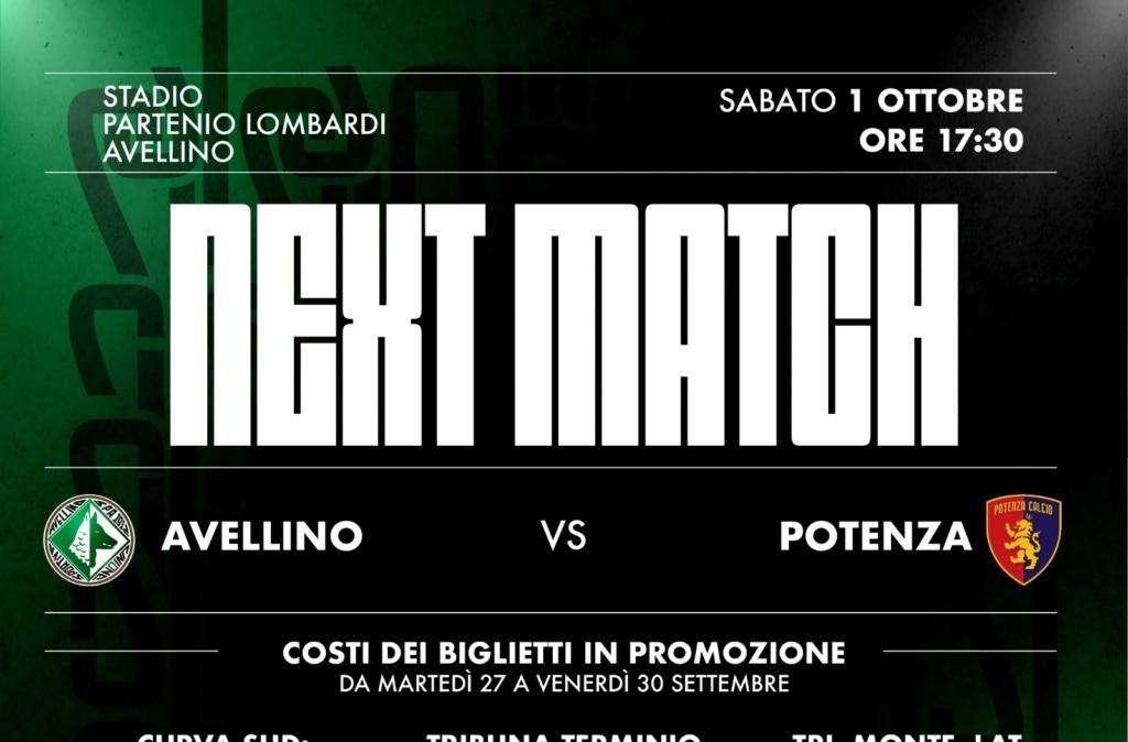 Avellino-Potenza, domani parte la prevendita