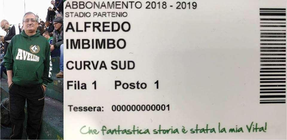 Tessera di abbonamento numero 1 per Alfredo Imbimbo