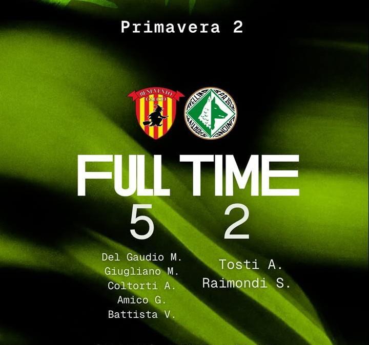 Primavera 2, l’Avellino cade nel derby: il Benevento vince 5-2