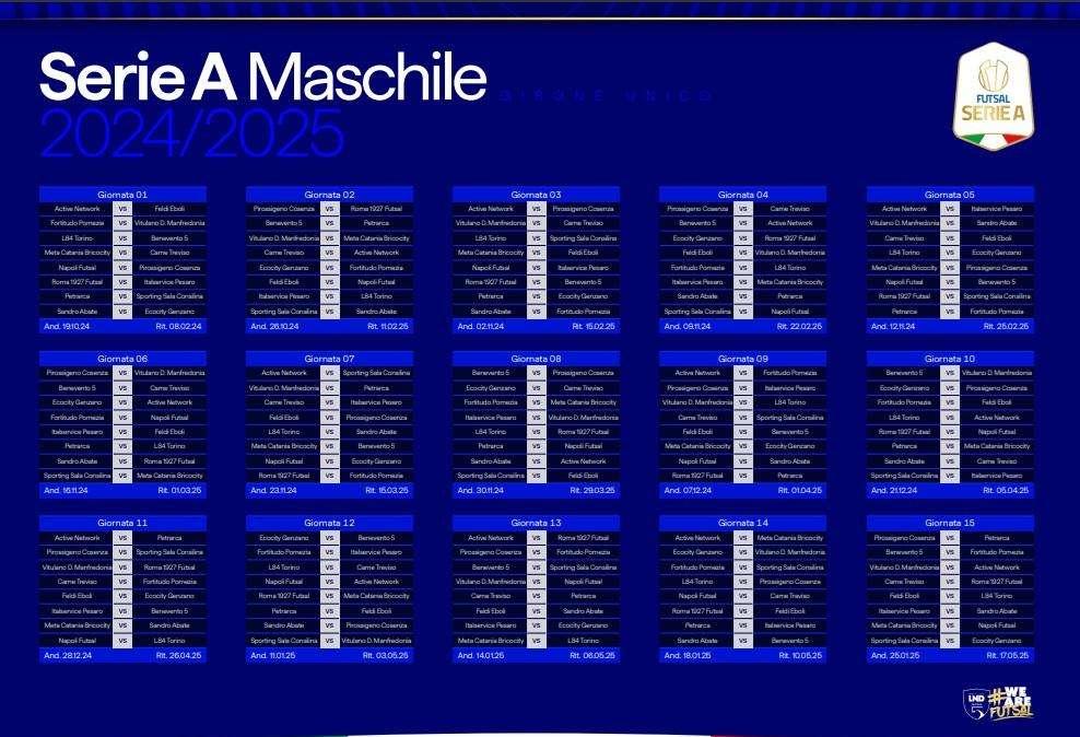 Sandro Abate, ecco il calendario completo 