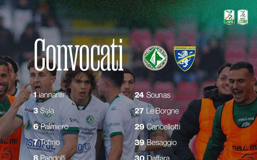Avellino-Frosinone, i convocati di Biancolino