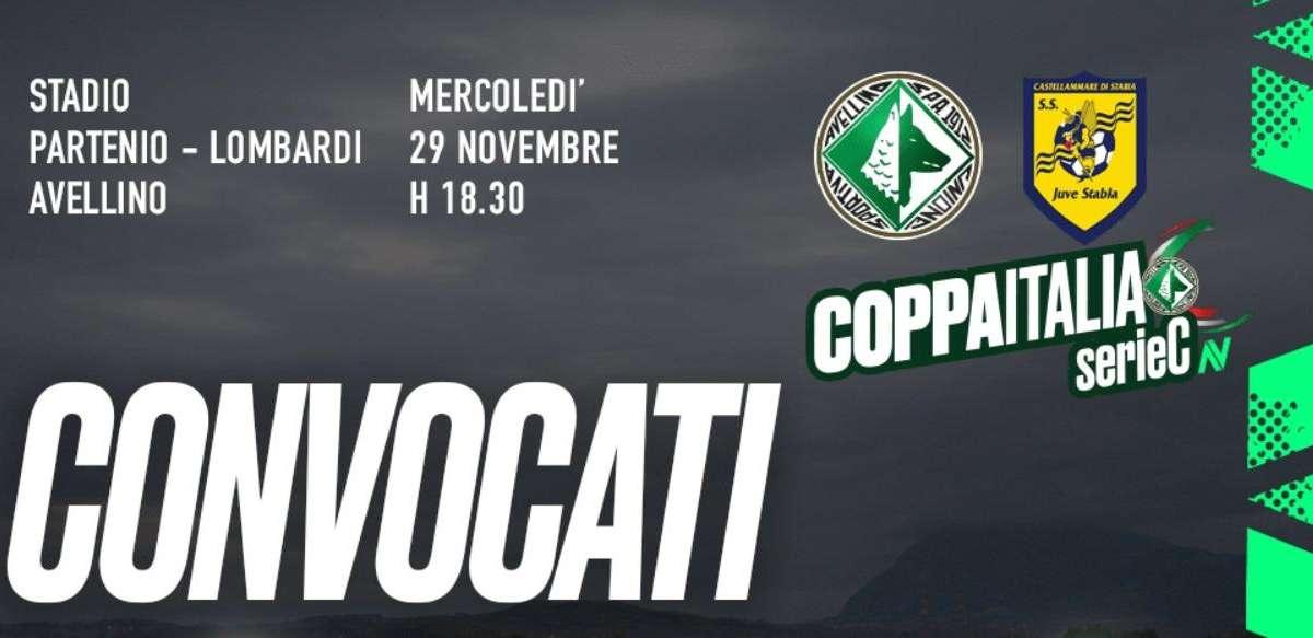 Avellino, i convocati per la Coppa Italia con la Juve Stabia. Diversi titolari a riposo