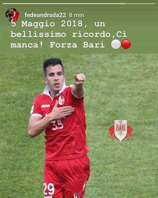 Nostalgia Andrada: "Forza Bari". FOTO