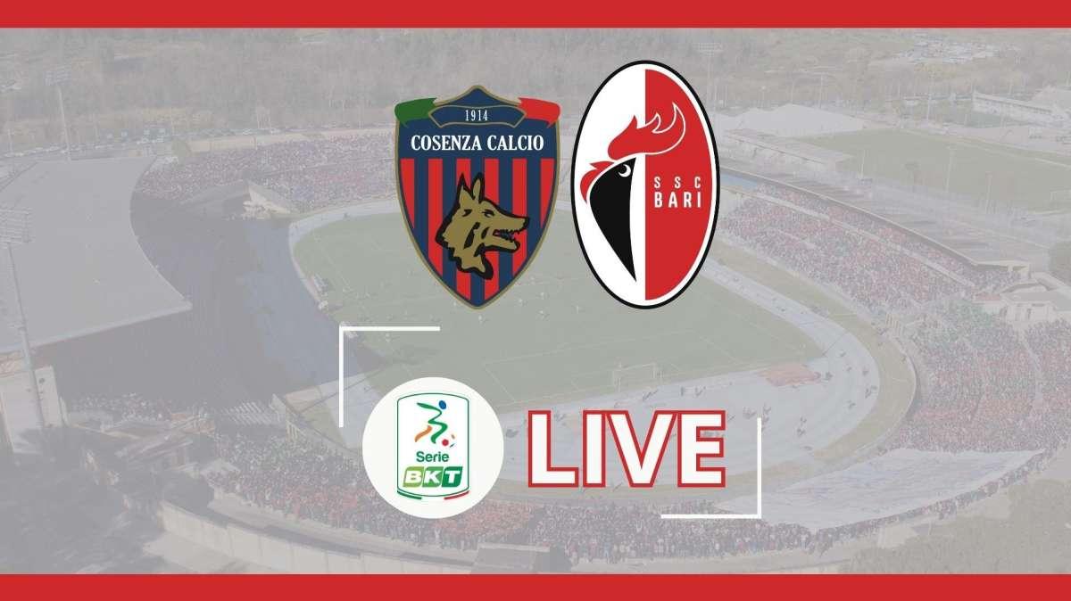 Cosenza-Bari 4-1, sprofondo biancorosso. Pugliesi in zona retrocessione. RIVIVI IL LIVE