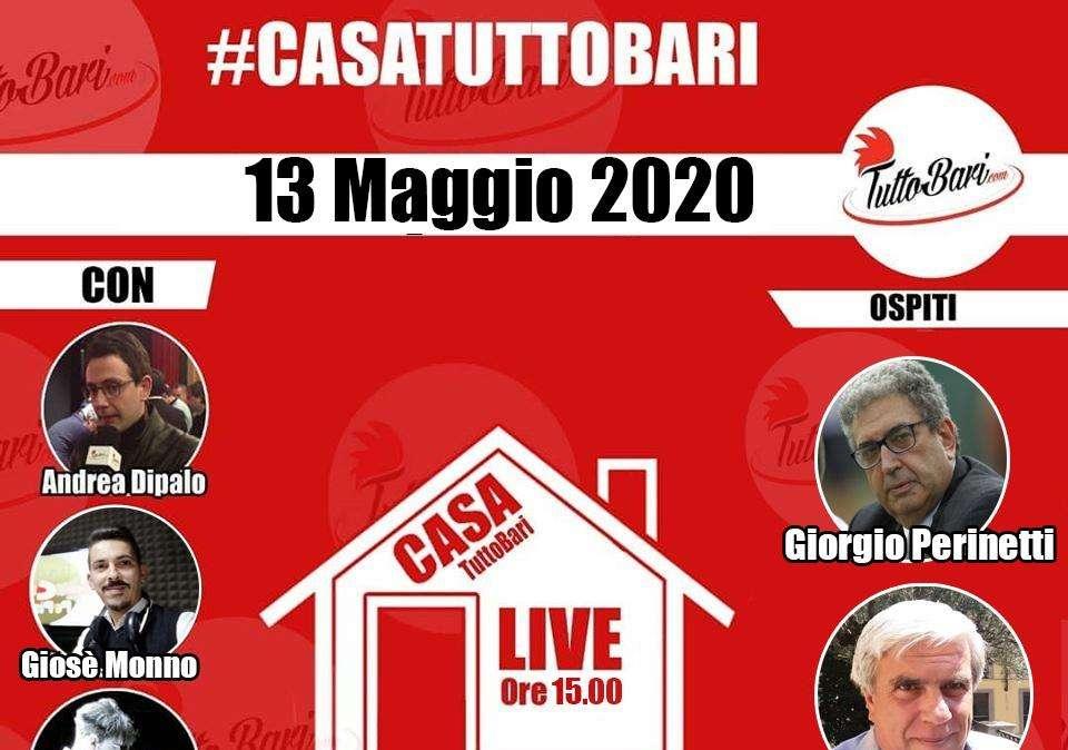 #CasaTuttoBari, alle 15 in diretta: ripresa campionati, realtà o utopia? Ospiti: l'ex Perinetti e Giulio Mola. Segui qui il programma...