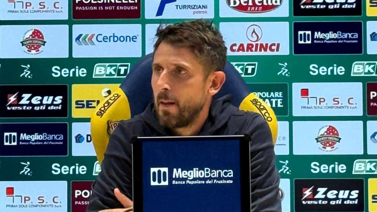 Greco (all. Frosinone) controcorrente: "Noi in controllo della gara"