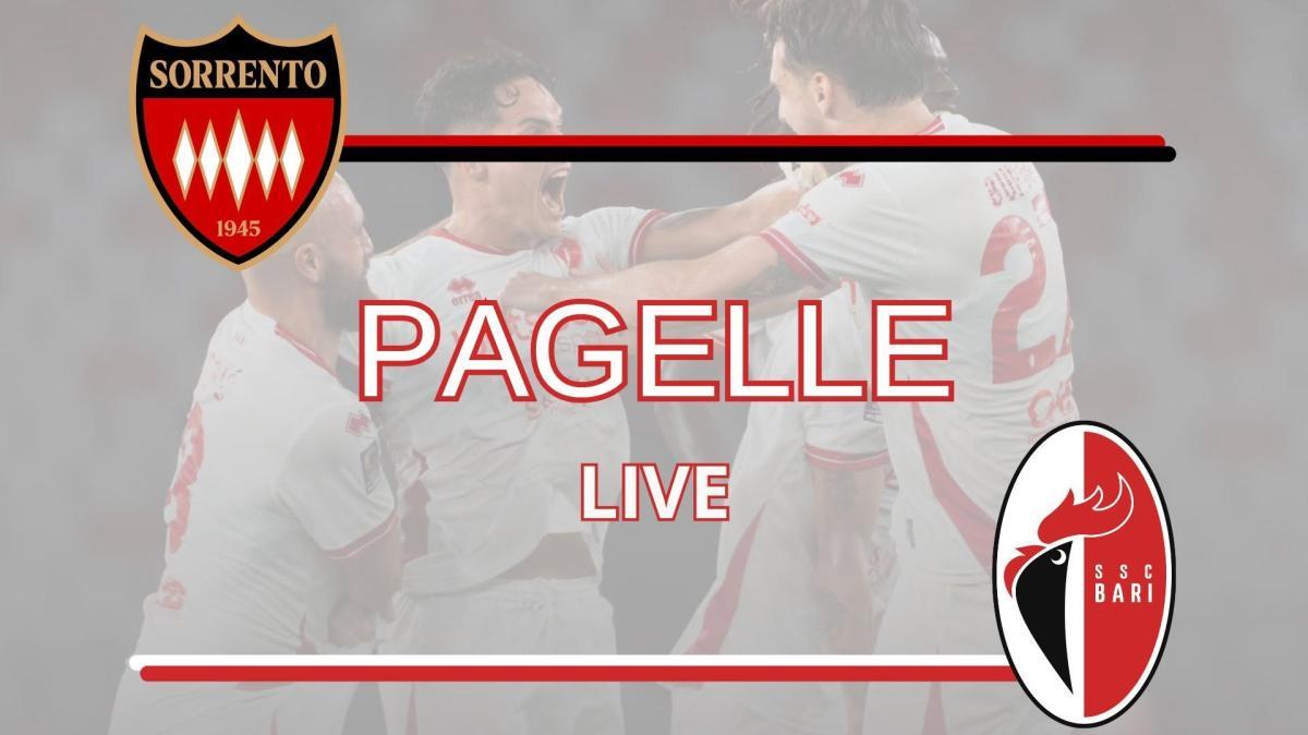 Sorrento-Bari: le pagelle LIVE del big match della sesta giornata