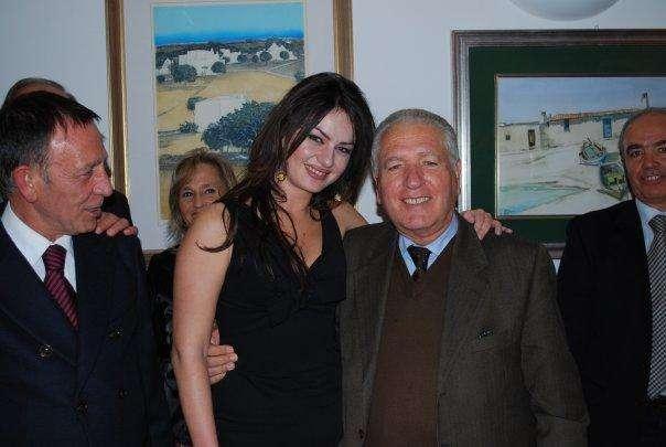 Claudia Carbonara col presidente del Bari, Vincenzo Matarrese
