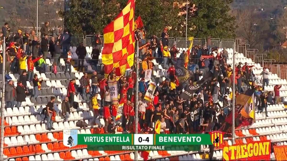 BENEVENTO FORZA QUATTRO, ENTELLA BATTUTA 4-0