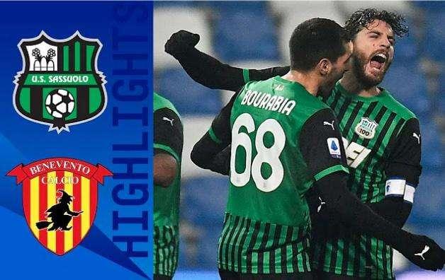 GLI HIGHLIGHTS DI SASSUOLO-BENEVENTO 1-0: 36 TIRI NON BASTANO AL BENEVENTO