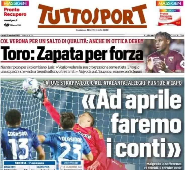 Tuttosport: "La Next Gen punita dall'ex | Comanda la J.Stabia | Cesena show"