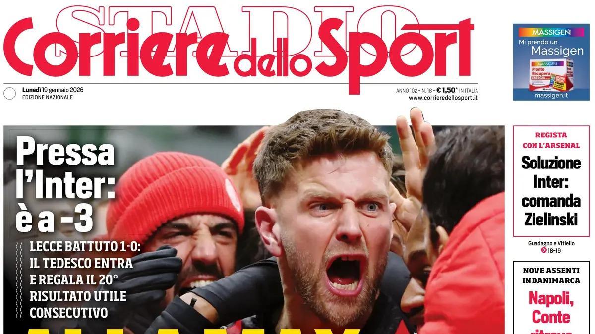 Corriere dello Sport: "Il Catania vince all'ultimo respiro"