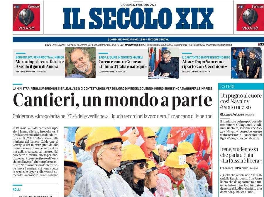 Il Secolo XIX: "Entella, a Gubbio solo U30 | Nostalgia di casa affligge Corsari"