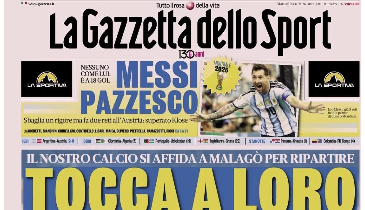 Rassegna stampa Le prime pagine dei quotidiani sportivi