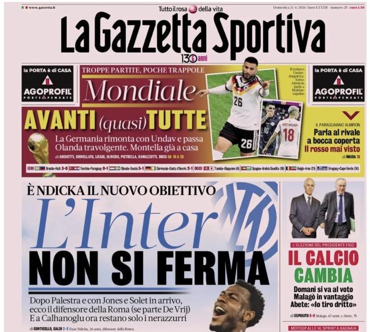 Rassegna stampa Le prime pagine dei quotidiani sportivi