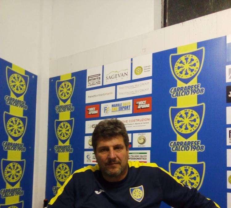 Carrarese, Baldini: "Volevamo i tre punti, ora continuiamo così"