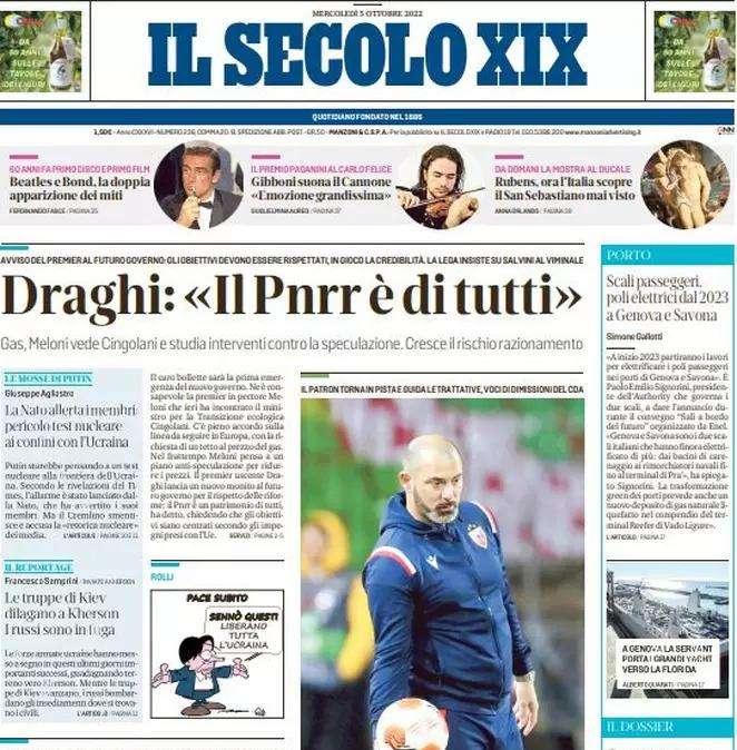 Il Secolo XIX: "L'Entella cerca un'iniezione di fiducia"