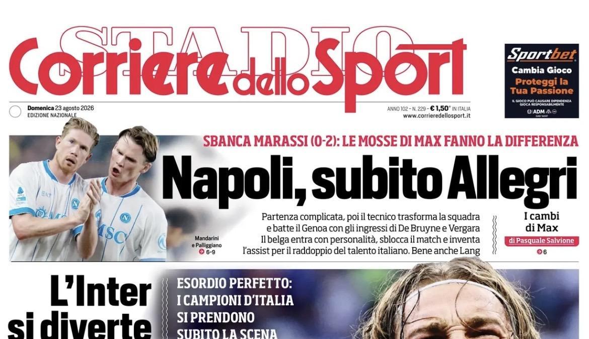 Rassegna stampa Le prime pagine dei quotidiani sportivi