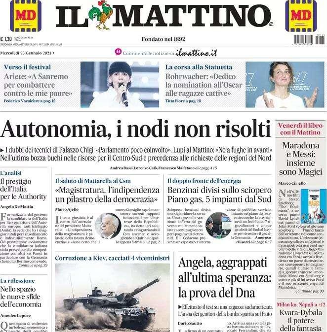 Il Mattino ed. Avellino: "De Vito, fari sul tifo violento"